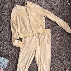 Adidas velour tracksuit